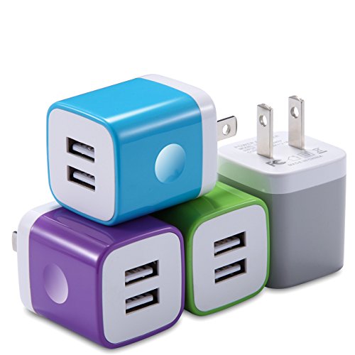 X-EDITION USB Wall Charger, Charging Block 4-Pack 2.1A Dual Port USB Power Adapter Wall Charger Plug Cube Compatible with Phone Xs Max XR X 8 7 6 Plus 5 4, Pad, Samsung, LG, Moto, Android More